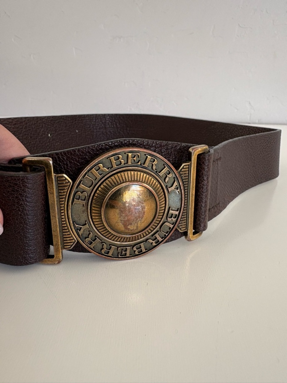 Auth BURBERRY Brown Leather Belt - Picture 2 of 9